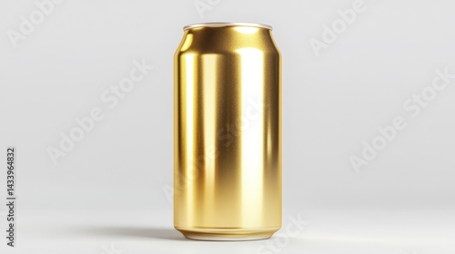 Obraz na płótnie Gold can mockup isolated on white background. Generative AI w salonie