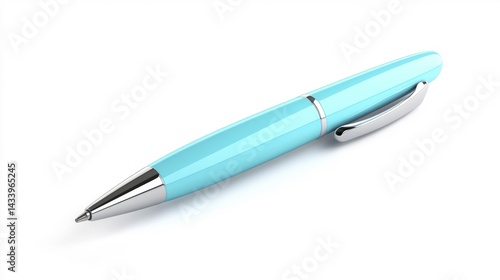 Obraz na płótnie Cyan pen mockup on isolated white background. Generative AI w salonie