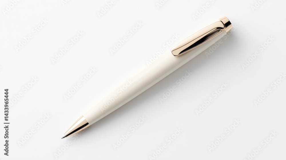 Ivory pen mockup isolated on white background. Generative AI