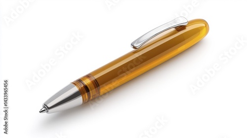 Obraz na płótnie Amber Pen Mockup Isolated on White Background. Generative AI w salonie