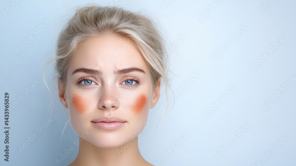 Naklejka premium Woman with facial redness