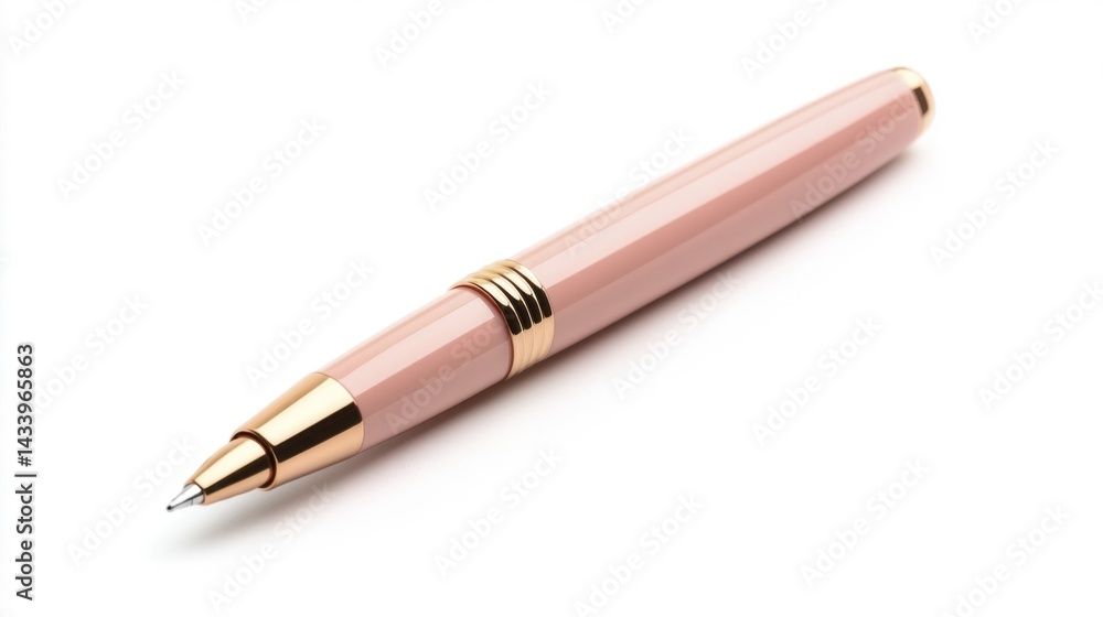Rose Pen Mockup on White Background. Generative AI