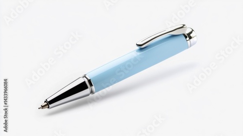 Obraz na płótnie Blue Pen with Chrome Details on White Background. Generative AI w salonie