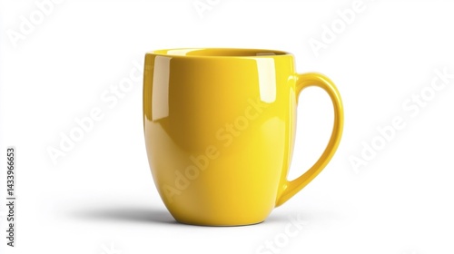 Obraz na płótnie Mustard mug mockup isolated on white background. Generative AI w salonie