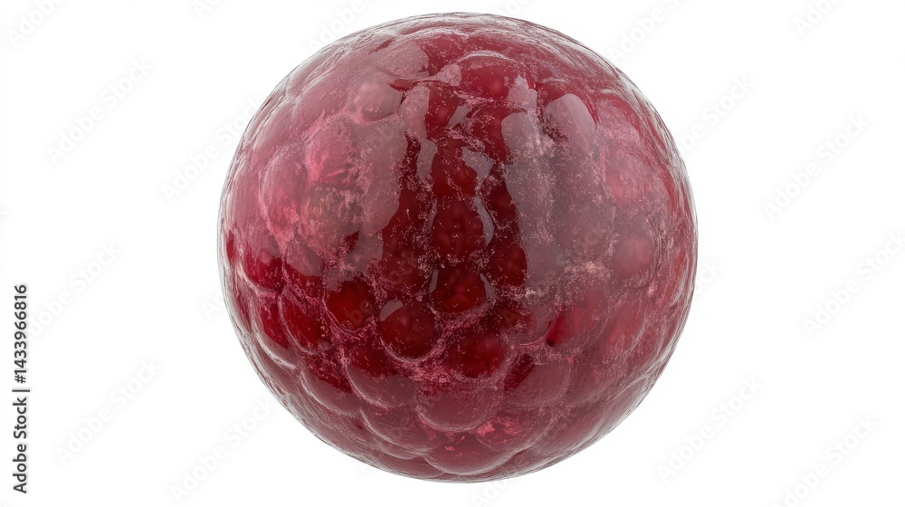 Dark Red Glossy Spherical Jelly or Jam Close Up Dark Red Glossy Spherical Jelly or Jam Close Up