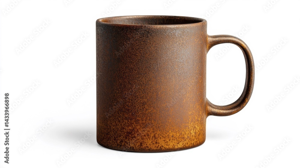 Rust Mug Mockup on White Background. Generative AI