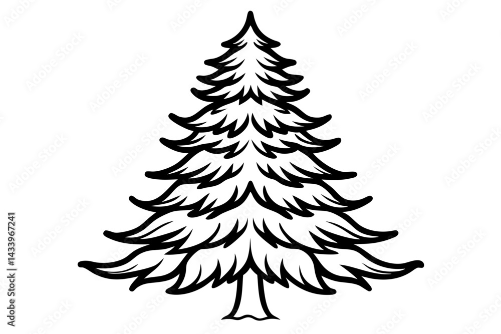 Vector Line Art Tree Illustration – Minimal Tree Clipart, Logo Icon Design on White Background Vector Line Art Tree Illustration – Minimal Tree Clipart, Logo Icon Design on White Background