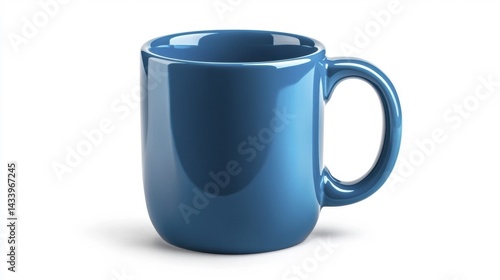 Obraz na płótnie Ocean Blue Mug Mockup on White Background. Generative AI w salonie