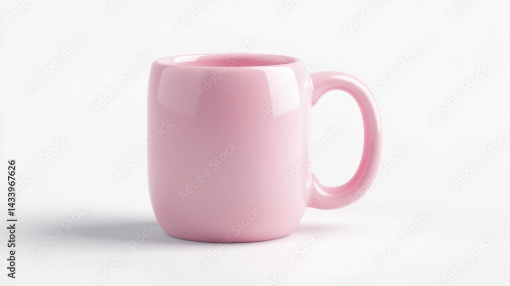 Bubblegum Mug Mockup on White Background. Generative AI