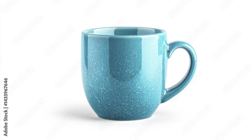 Turquoise Ceramic Cup with Smooth Glossy Finish. Generative AI