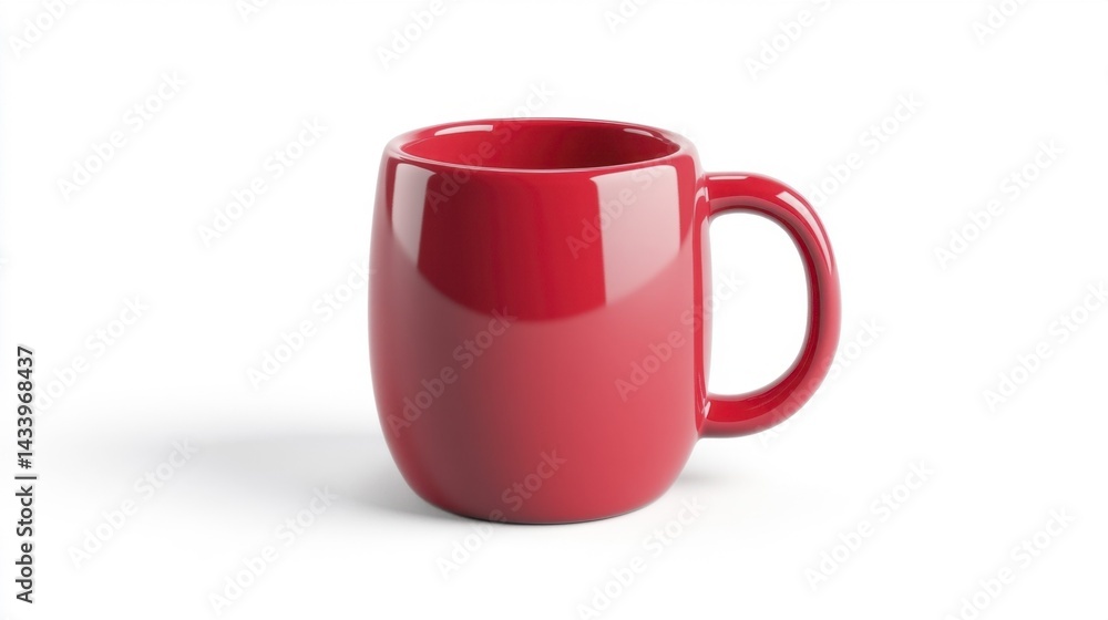 Plum Mug Mockup Isolated on White Background. Generative AI