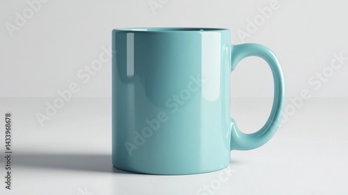 Obraz na płótnie Sky Blue Mug Mockup Isolated on White Background. Generative AI w salonie