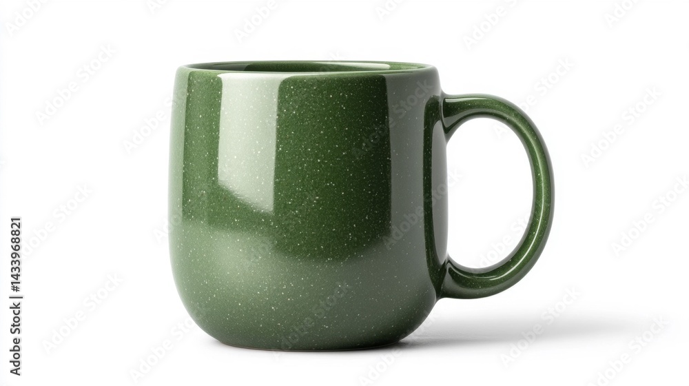 Jade Mug Mockup Isolated on White Background. Generative AI