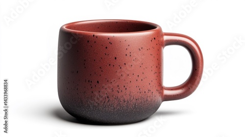 Brick Red Mug Mockup Isolated on White Background. Generative AI