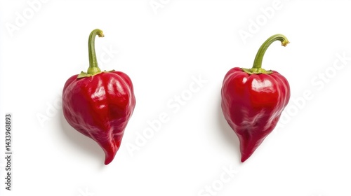 Obraz na płótnie Fresh Red Anaheim Peppers Isolated on White Background. Generative AI w salonie