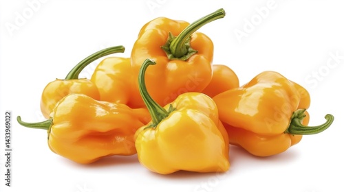 Fresh Anaheim peppers isolated on a white background. Generative AI