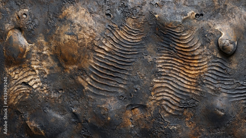 Shell texture detailed surface natural patterns abstract design weathered look. Generative AI