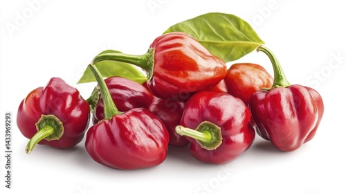 Obraz na płótnie Fresh Pasilla Peppers Isolated on White Background. Generative AI w salonie