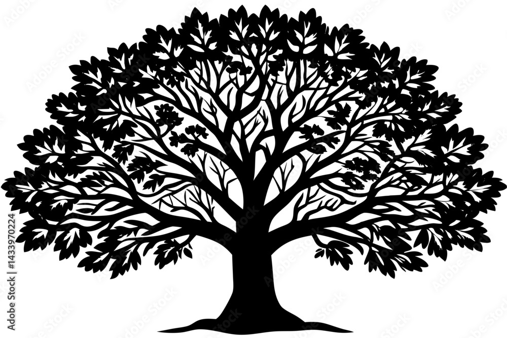 Vector Line Art Tree Illustration – Minimal Tree Clipart, Logo Icon Design on White Background Vector Line Art Tree Illustration – Minimal Tree Clipart, Logo Icon Design on White Background