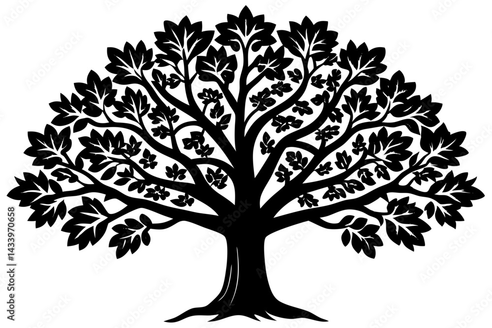 Vector Line Art Tree Illustration – Minimal Tree Clipart, Logo Icon Design on White Background Vector Line Art Tree Illustration – Minimal Tree Clipart, Logo Icon Design on White Background
