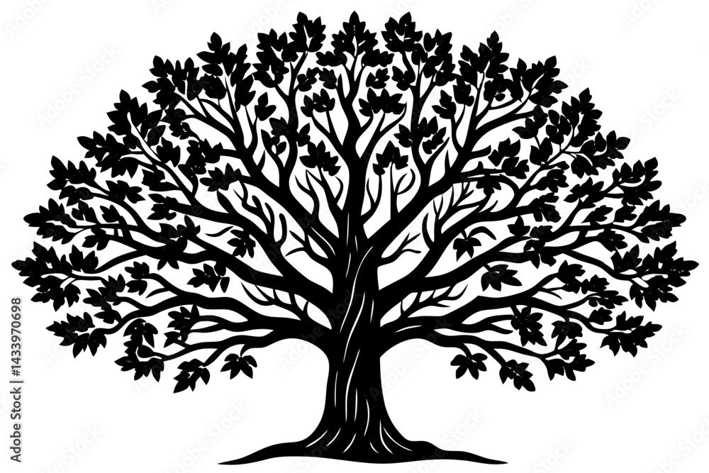 Vector Line Art Tree Illustration – Minimal Tree Clipart, Logo Icon Design on White Background Vector Line Art Tree Illustration – Minimal Tree Clipart, Logo Icon Design on White Background