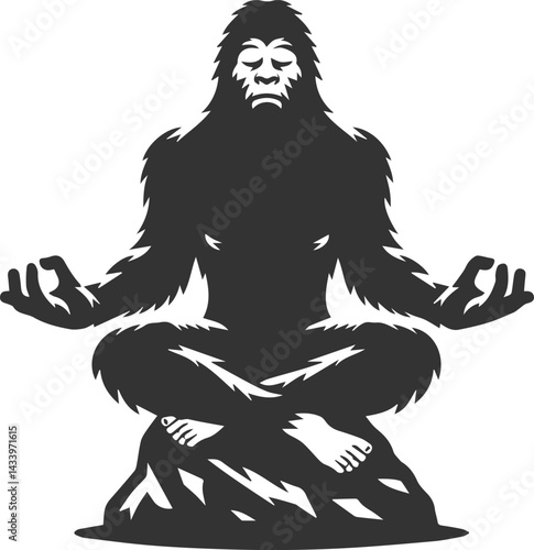 Black bigfoot vector silhouette