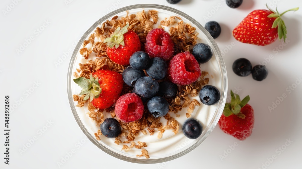 Fresh Yogurt Bowl with Berries and Granola for a Healthy Breakfast or Snack Option Fresh Yogurt Bowl with Berries and Granola for a Healthy Breakfast or Snack Option
