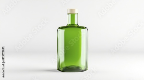 Glass Bottle Packaging Mockup on White Background. Generative AI