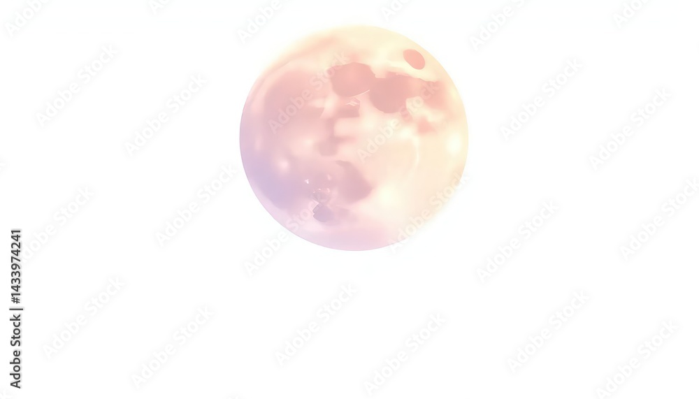Obraz premium Pastel Moon: A Dreamy, Softly Lit Celestial Sphere