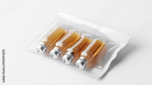 Obraz na płótnie Vials of liquid in a sealed package. Generative AI w salonie