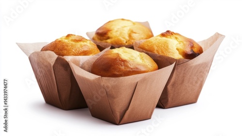 Obraz na płótnie Muffin Wrap Packing Mockup on White Background. Generative AI w salonie