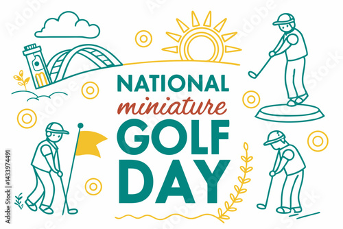 NATIONAL MINIATURE GOLF DAY vector illustration
