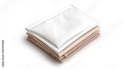Obraz na płótnie Face Mask Pouch Packing Mockup on White Background. Generative AI w salonie