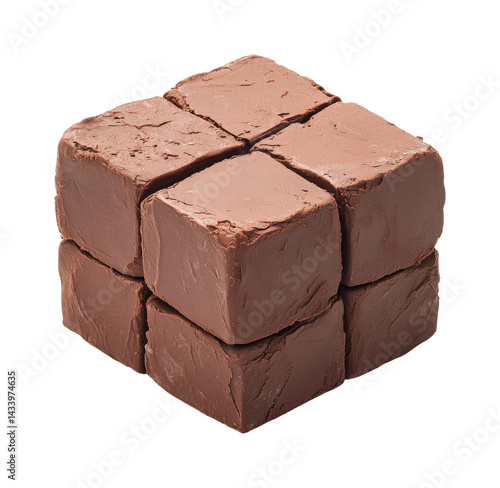 Fotografi Delicious chocolate fudge cubes kitchen food isolated on transparent background