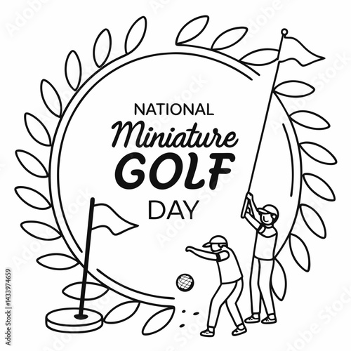 NATIONAL MINIATURE GOLF DAY vector illustration