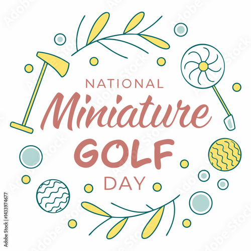 NATIONAL MINIATURE GOLF DAY vector illustration