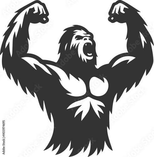 Black bigfoot vector silhouette