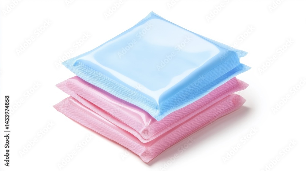 Disinfectant wipe pack isolated on white background. Generative AI