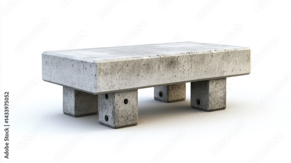 Concrete table with minimalist design and sturdy legs. Generative AI