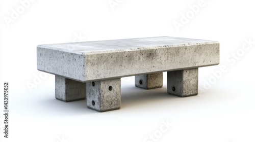 Obraz na płótnie Concrete table with minimalist design and sturdy legs. Generative AI w salonie