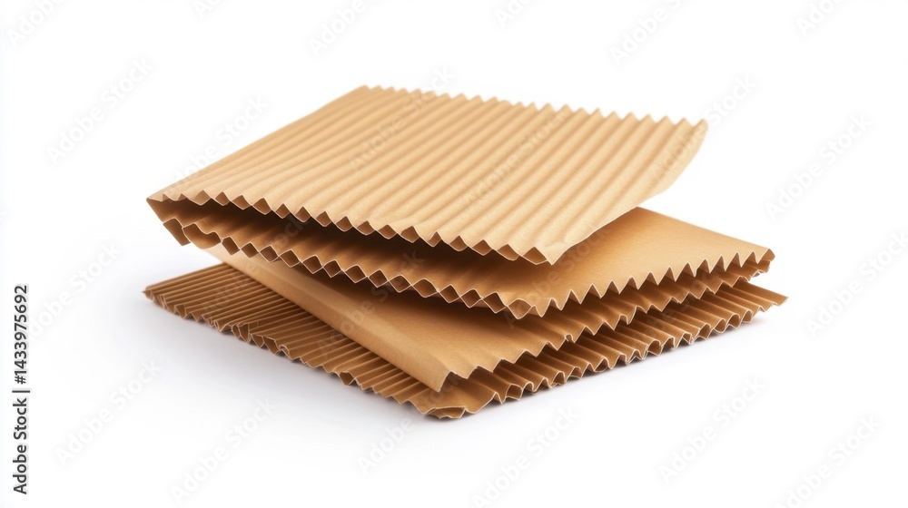 Corrugated sheet on white background isolated. Generative AI