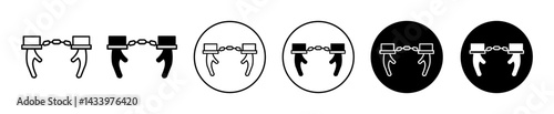 Arrested icons. minimal vector symbol