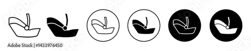 baby car seat icons. minimal vector symbol