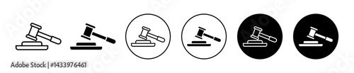 Auction icons. minimal vector symbol