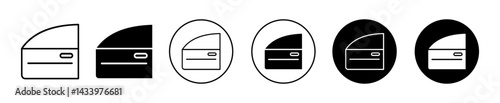 car door icons. minimal vector symbol