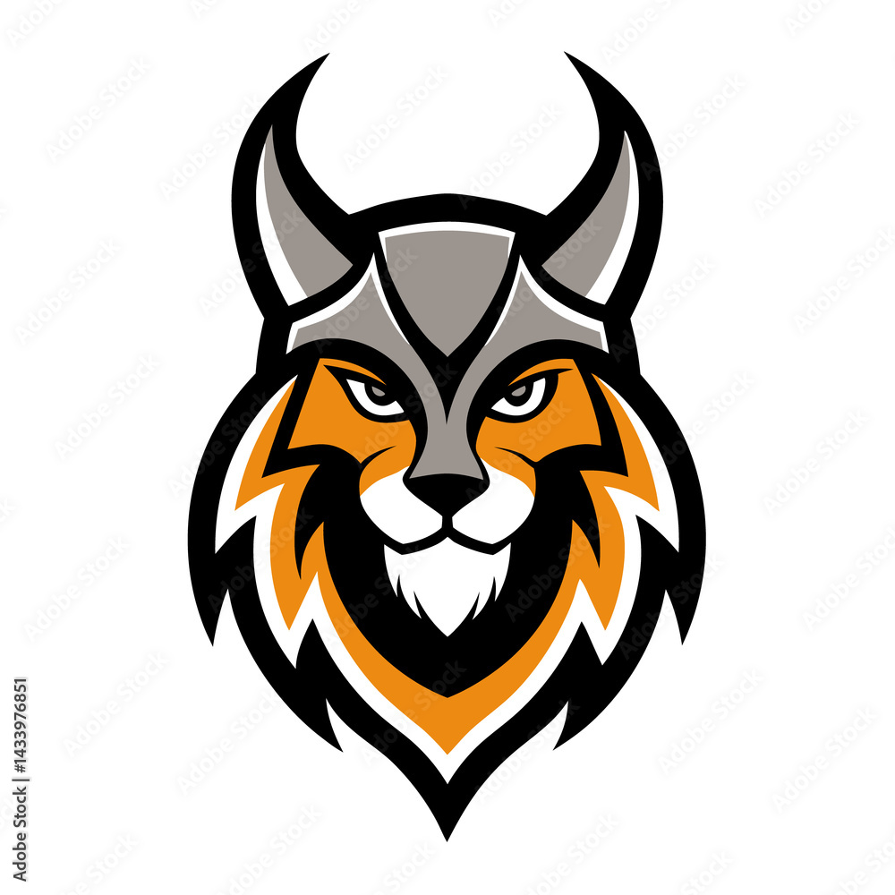 Obraz premium Viking Lynx mascot logo vector