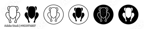 Chicken icons. minimal vector symbol