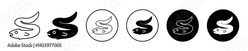 eel icons. minimal vector symbol