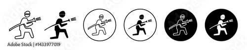 Firefighter icons. minimal vector symbol