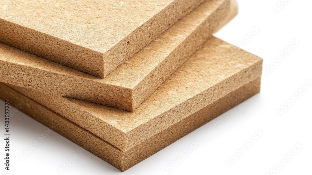 Stack of wooden boards isolated on white background. Generative AI